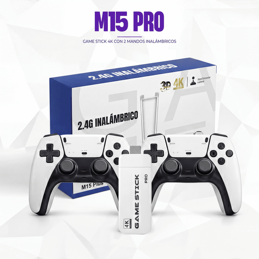 Game Stick 4K con 2 controles inalámbricos – M15 Pro™