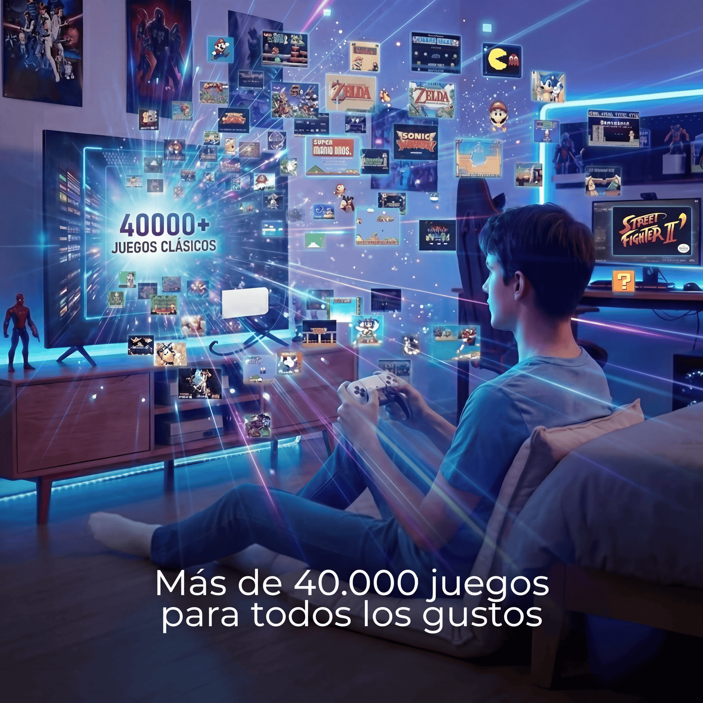 Game Stick 4K con 2 controles inalámbricos – M15 Pro™